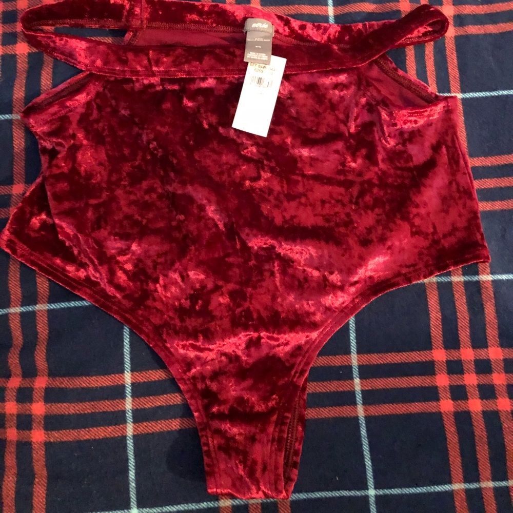 Aerie Velvet Burgundy Pantie Sz M NWT